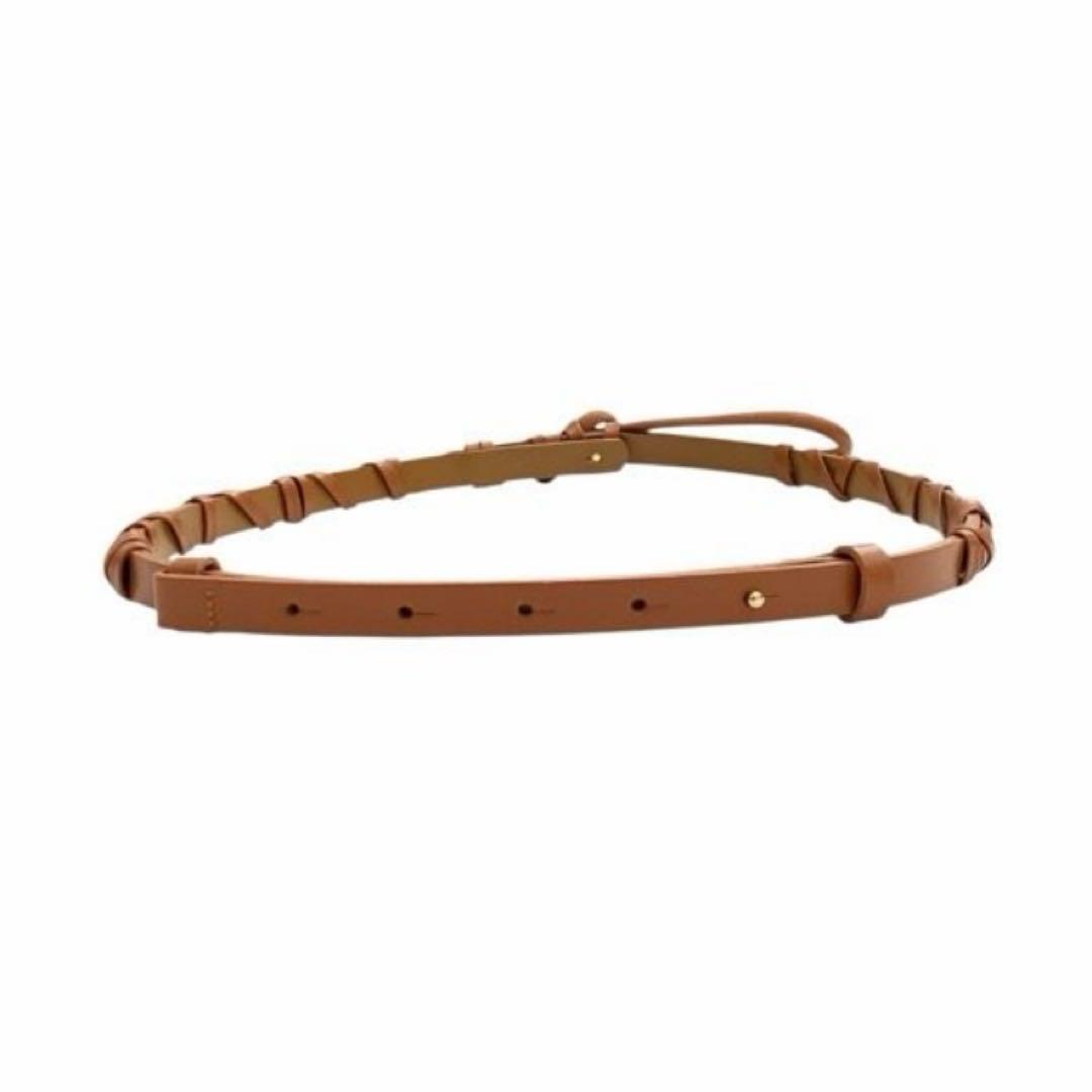 マメクロゴウチ　Basket Detailed Leather Belt