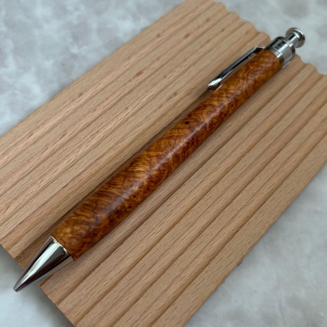 【24時間以内発送】工房楔 花梨 こぶ杢 上杢 真鍮パイプ シャープペンシル