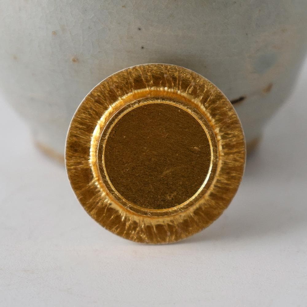 時代 朝鮮美術 李朝 茶入 李朝白磁 時代箱 茶道具 小壷 古玩仕覆黄布 げ蓋