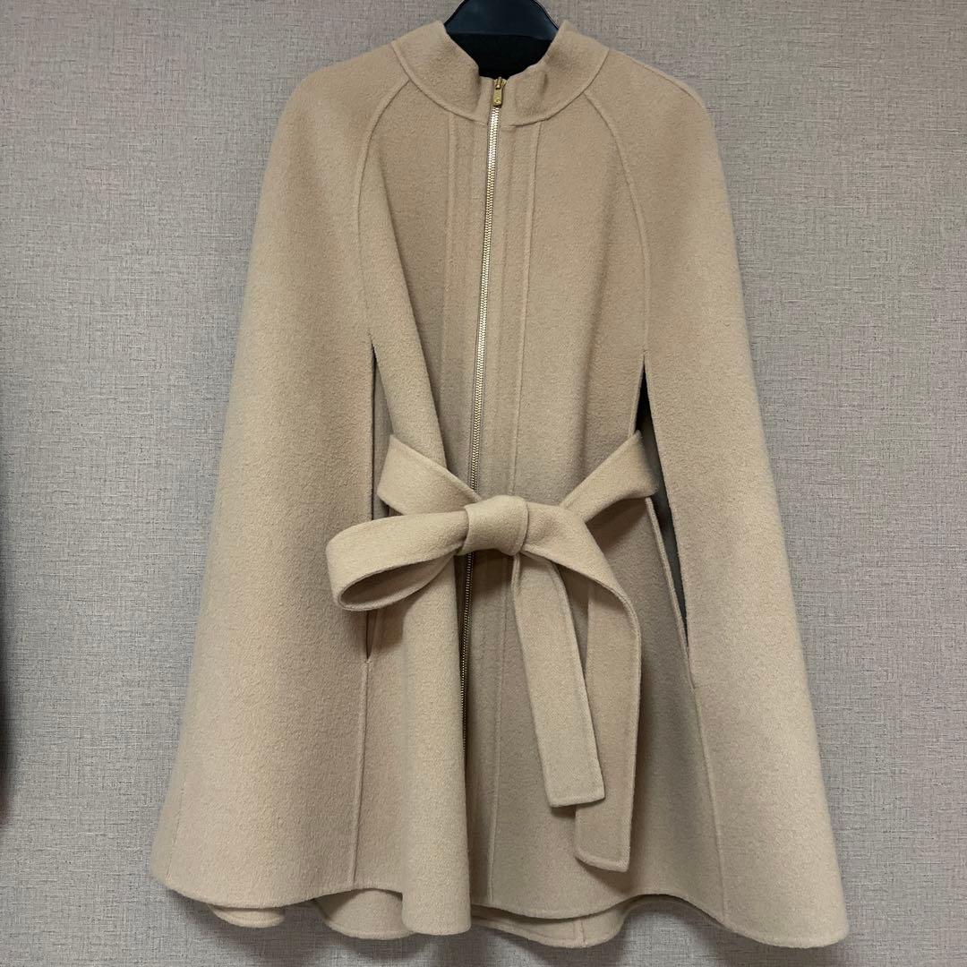 【美品】ANAYI シャルムビーバーミドルケープコート　キャメル