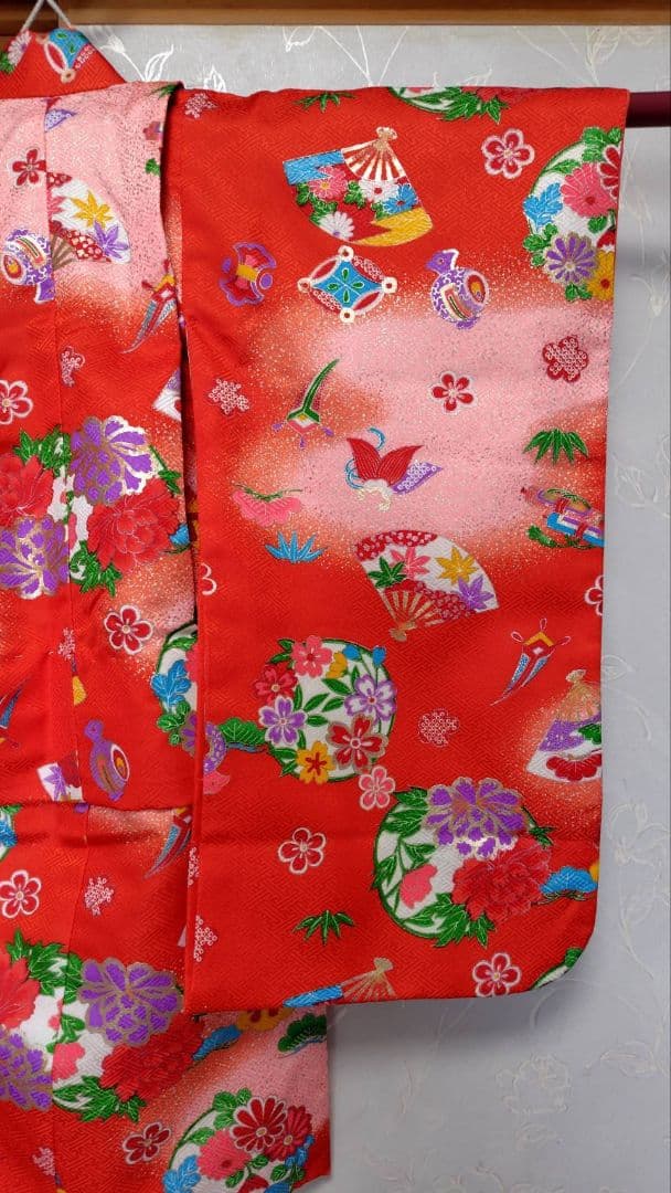 RK383アンティーク子供着物着丈72センチ裄丈35センチ正絹綺麗美品