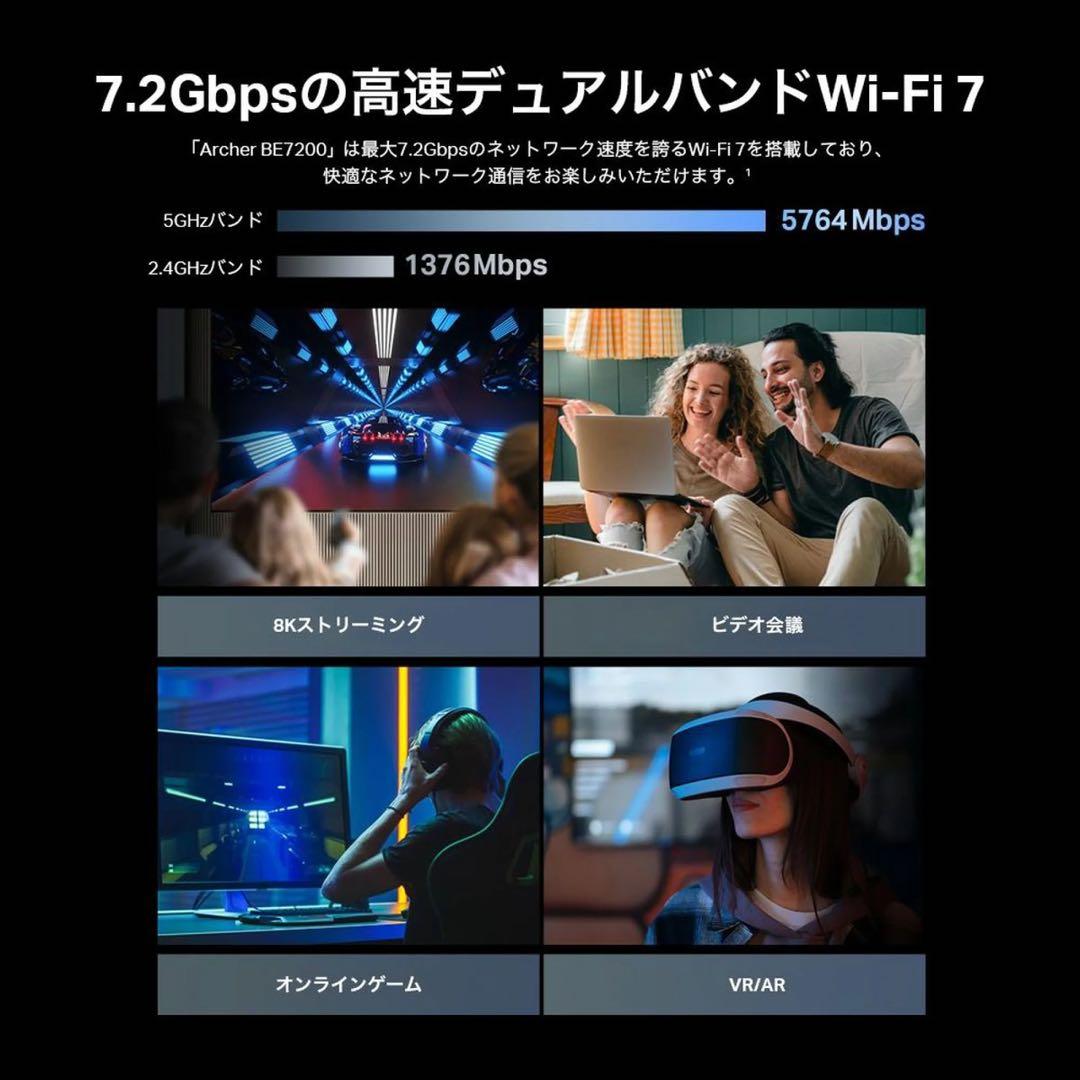 Tp-link BE7200 デュアルバンドWi-Fi 7ルーター