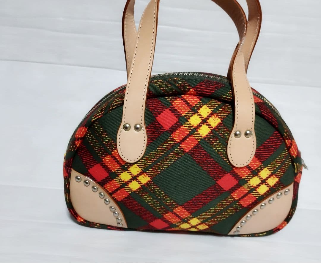 ヒステリックミニ×伊勢丹　ラインストーンロゴミニハンドバッグ　タータンチェック