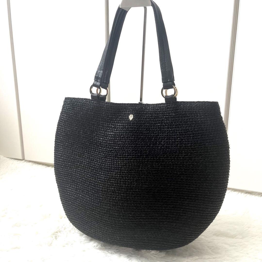 美品 ヘレンカミンスキー HELEN KAMINSKI トート レザー ラフィア