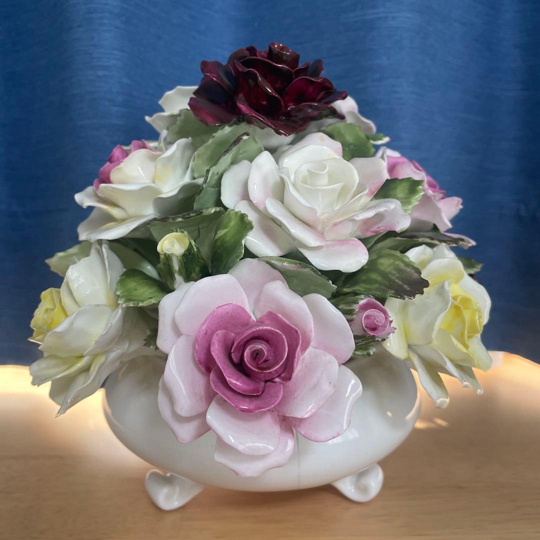 ロイヤルドルトン　陶器のバラ　置物　陶花　ヴィンテージ品