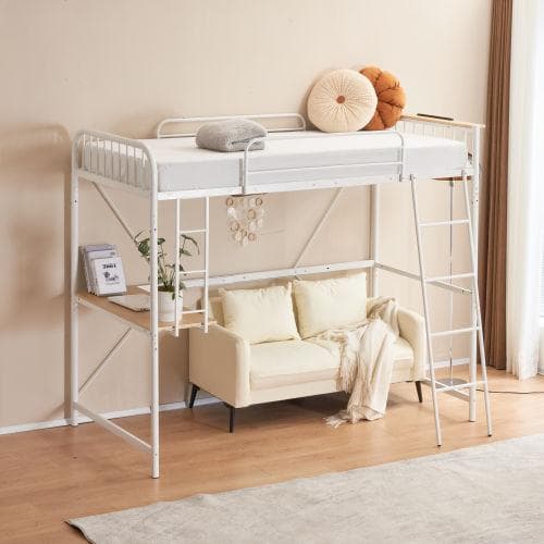システムベット ロフトベッド シングル コンセント付き デスク付き 耐荷重120