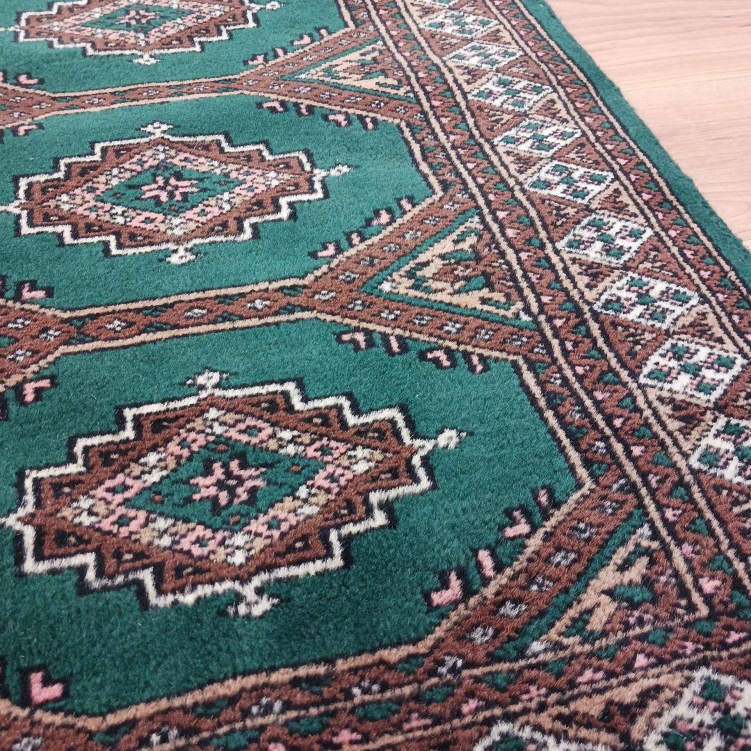 Y2097 パキスタン絨毯 ウール 手織り トライバルラグ 　ma