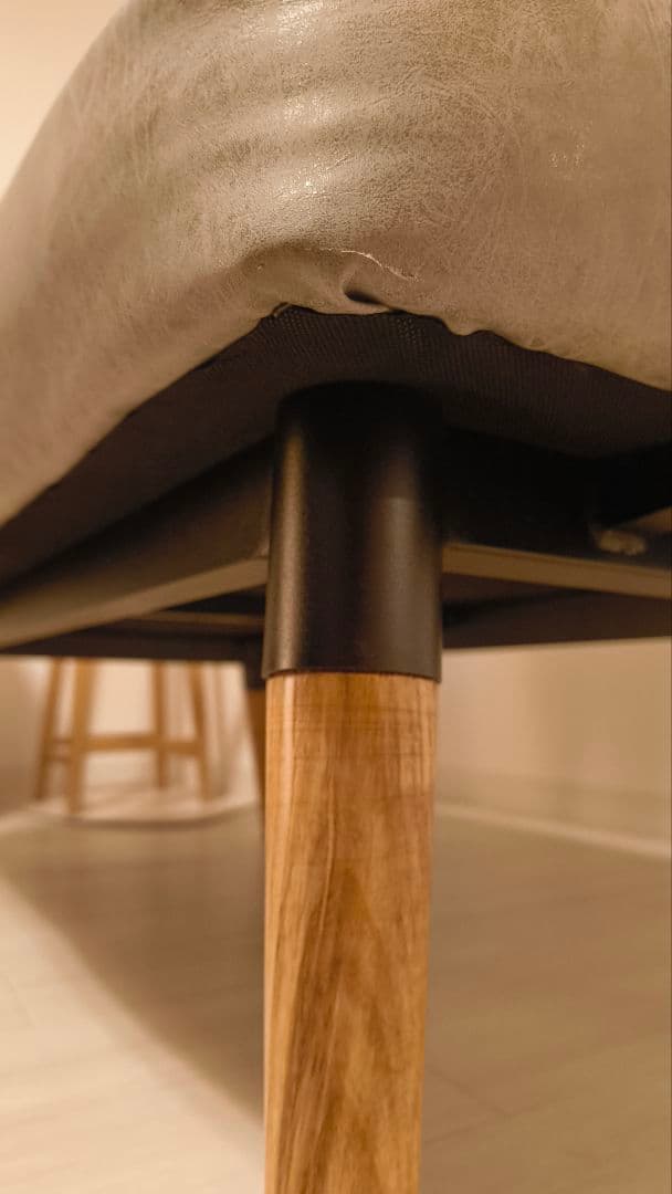 東谷　ロイス　グレー ソファ 2人掛け　レザー調