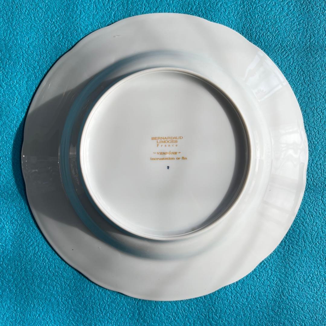 38. Lena Bernard 金縁　紅色　スープ皿　5枚セット