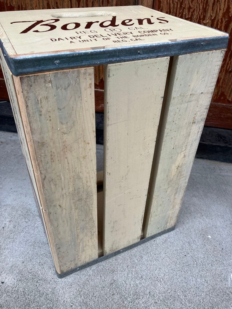 Borden’s ミルク 木箱 ウッドボックス レトロ ビンテージ　①