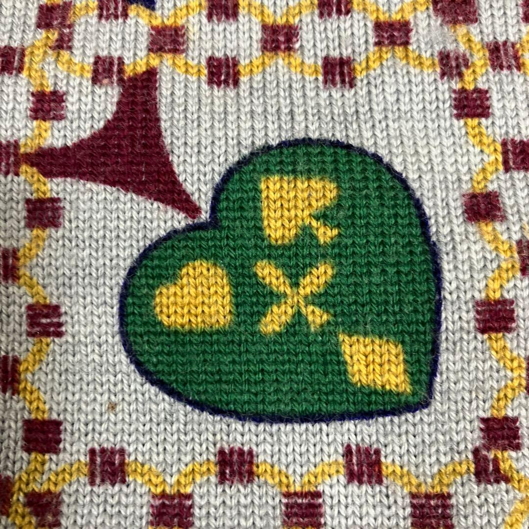 美品　90s Christian Dior ウールニット　ブルーグレー　CDロゴ