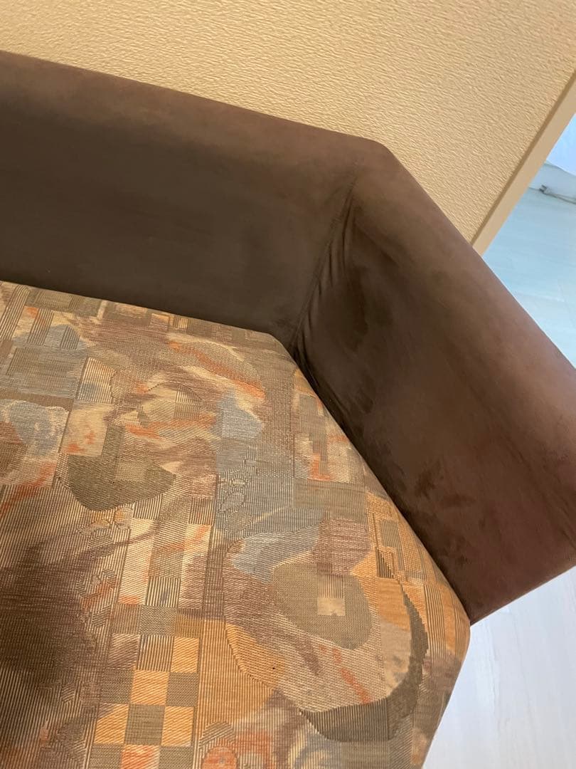 引き取り限定！ 抽象パターン ファブリック 2人掛けソファ