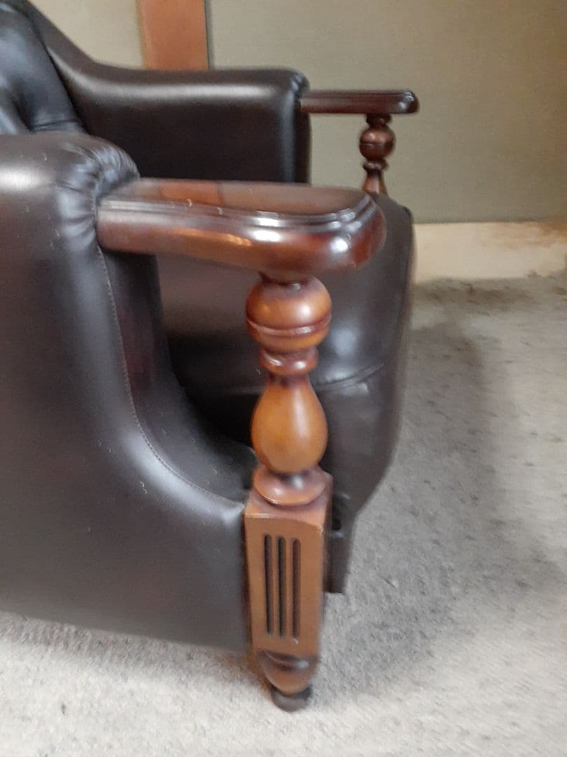 ダークブラウン レザー 1人掛けソファ　TOYOAKI