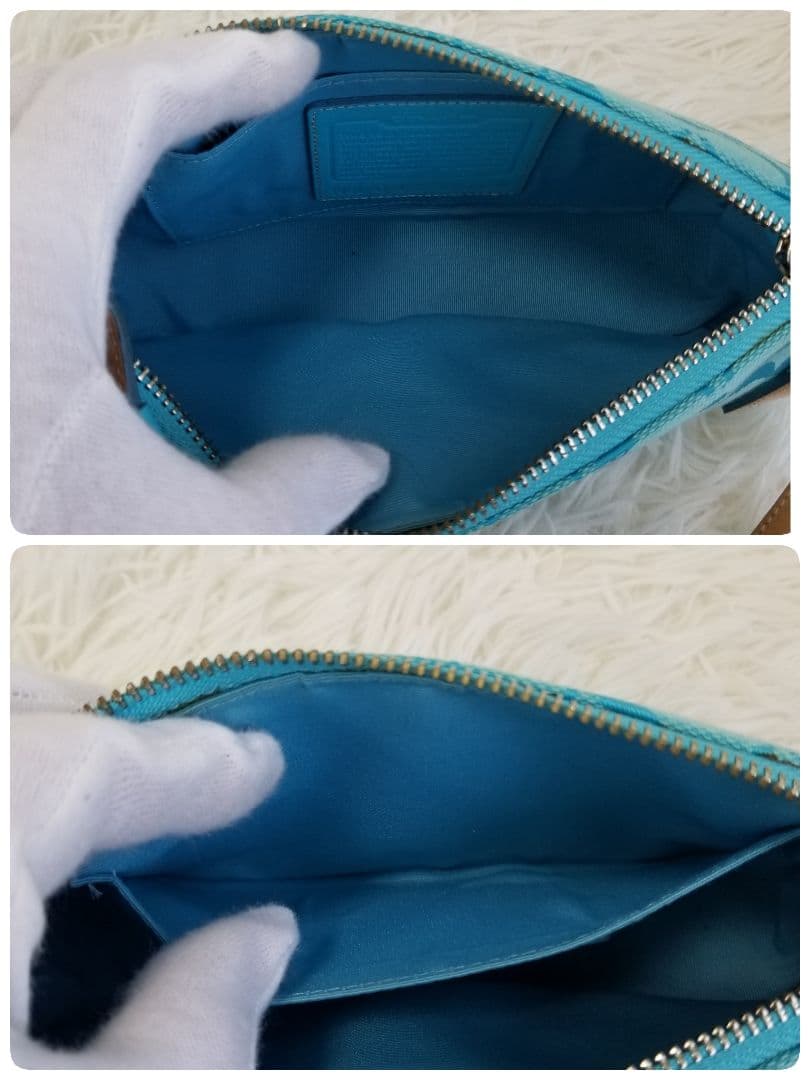 希少カラーCOACHコーチ／シグネチャー／デミバッグ／Y2K／アクセサリーポーチ