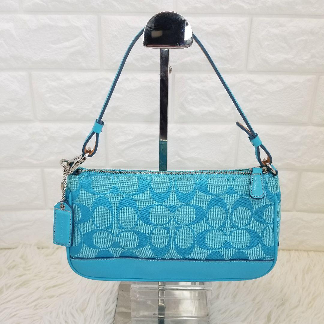 希少カラーCOACHコーチ／シグネチャー／デミバッグ／Y2K／アクセサリーポーチ