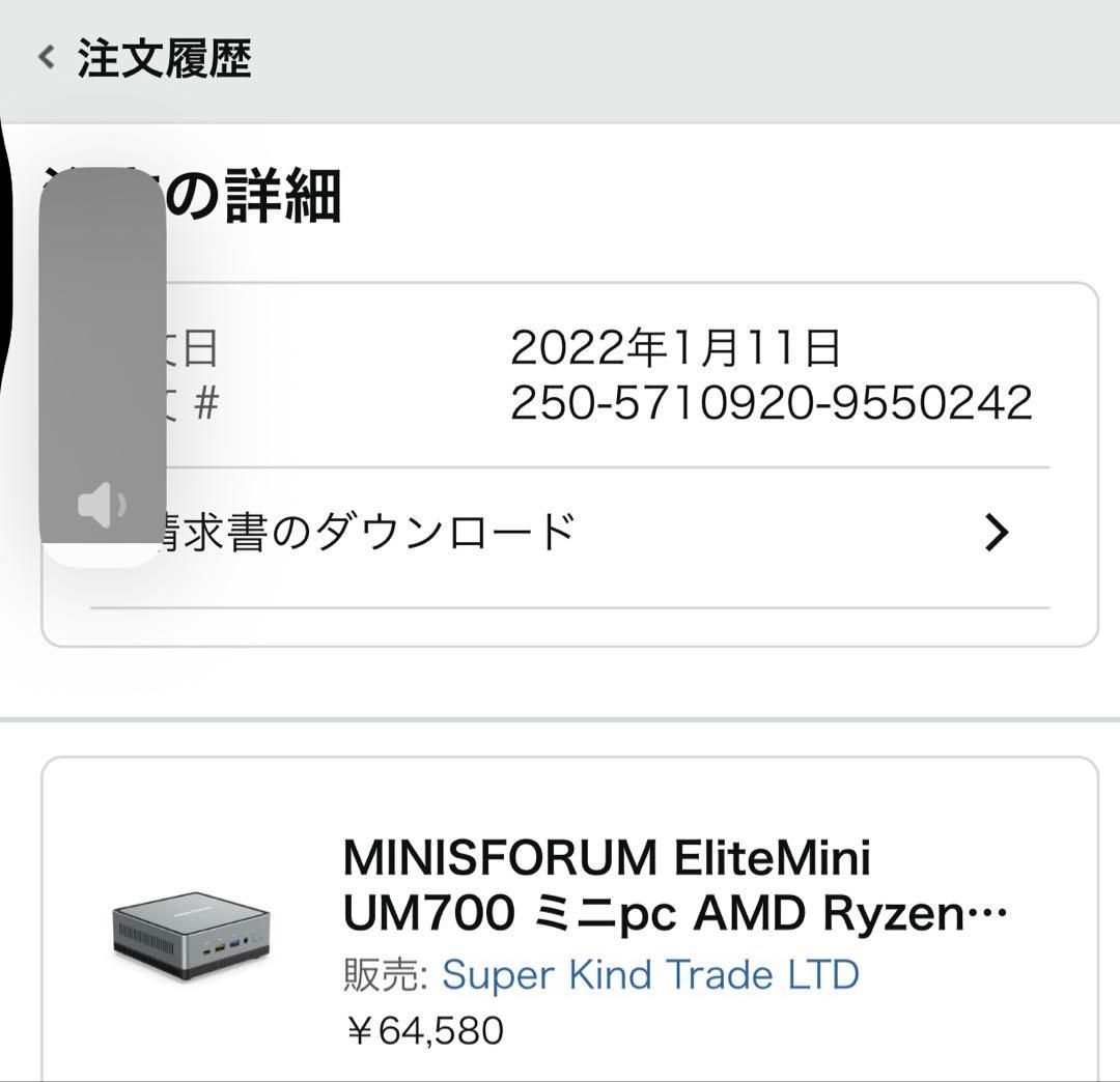 MINISFORUM ミニPC UM700 中古