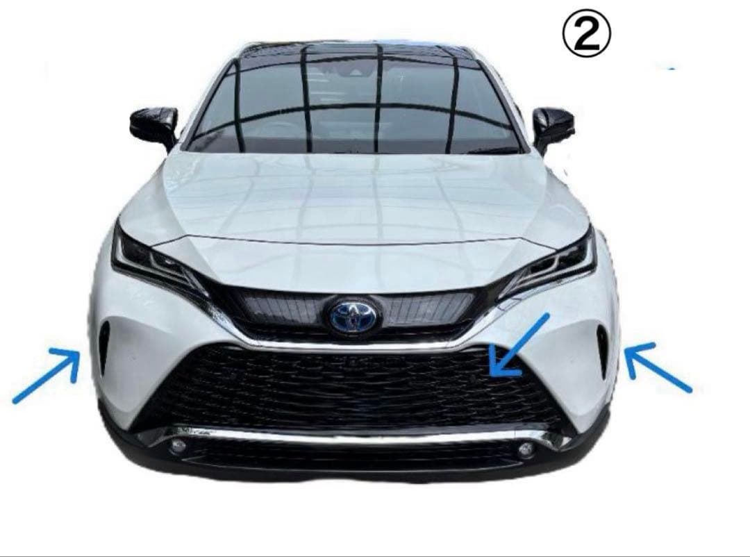 ハリアー80系　PHEV用フロントグリル（カメラ穴拡張済）+ホールカバー　送料込