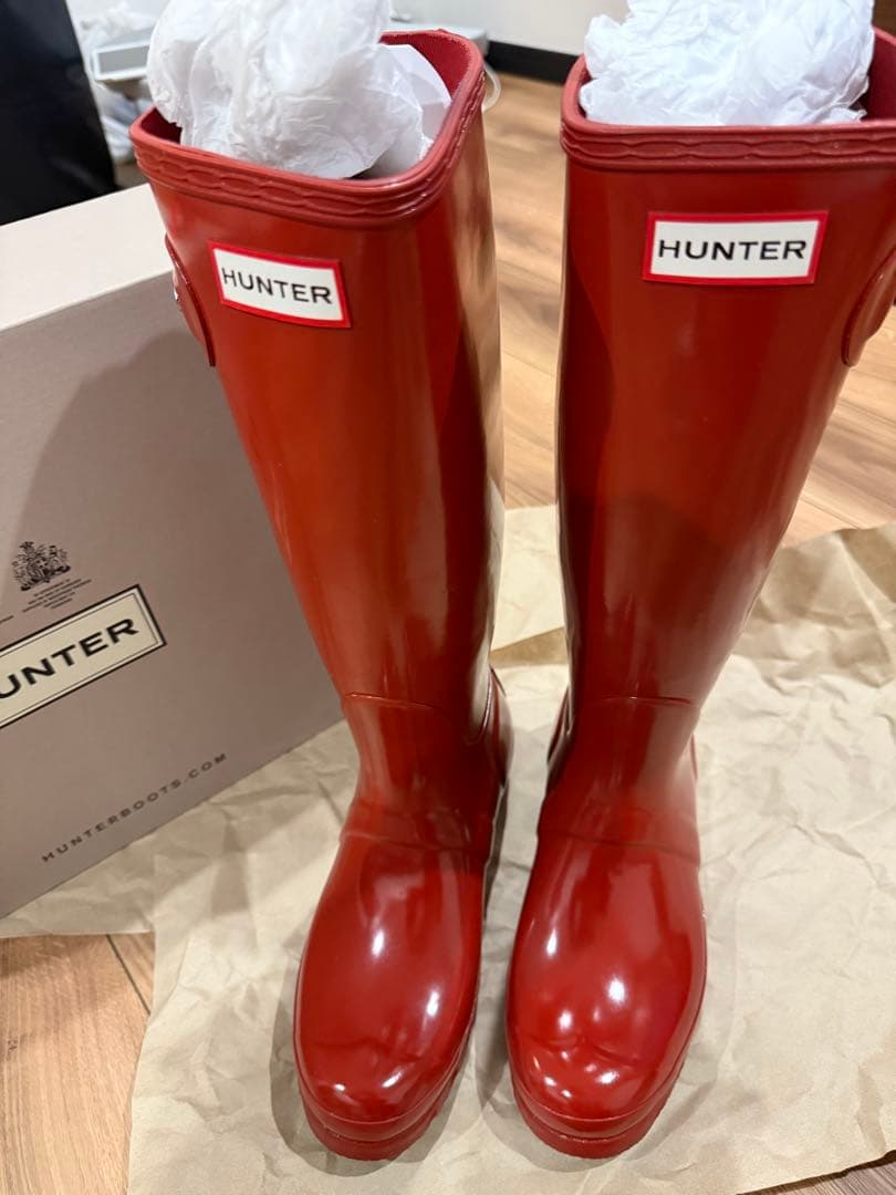 【希少価値高】HUNTER オリジナル トール グロス レイン ブーツ　24cm