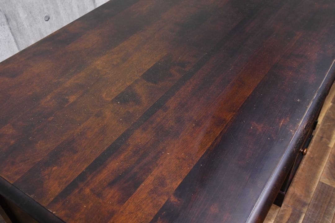 EGC94 北海道民芸家具 #421 片袖デスク 樺/カバ材 書斎デスク 片袖机