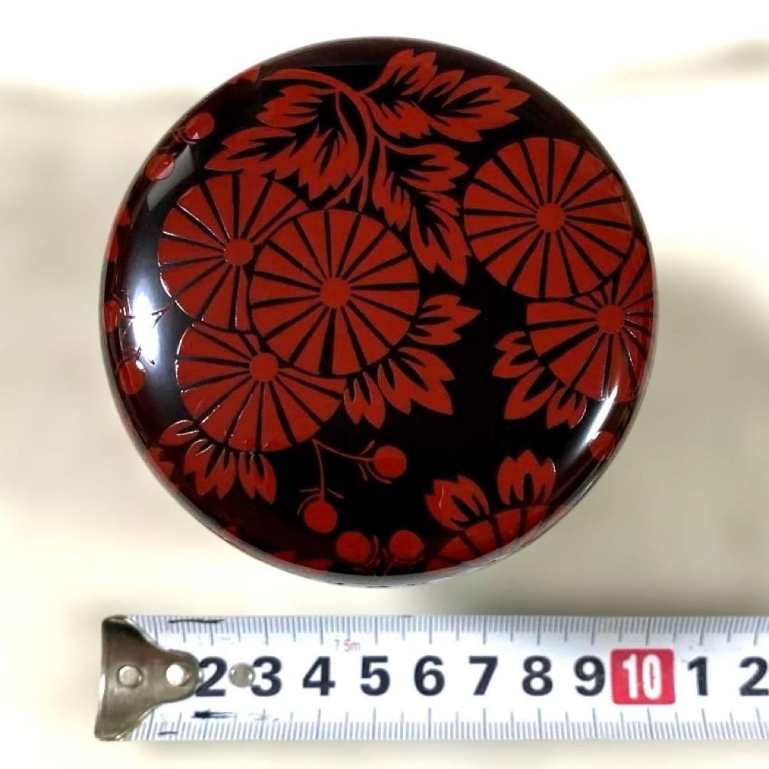 J-48 大棗　清峰銘『鵬雲斎好写 朱菊絵』　蒔絵　漆芸　茶道具　美術品　工芸品