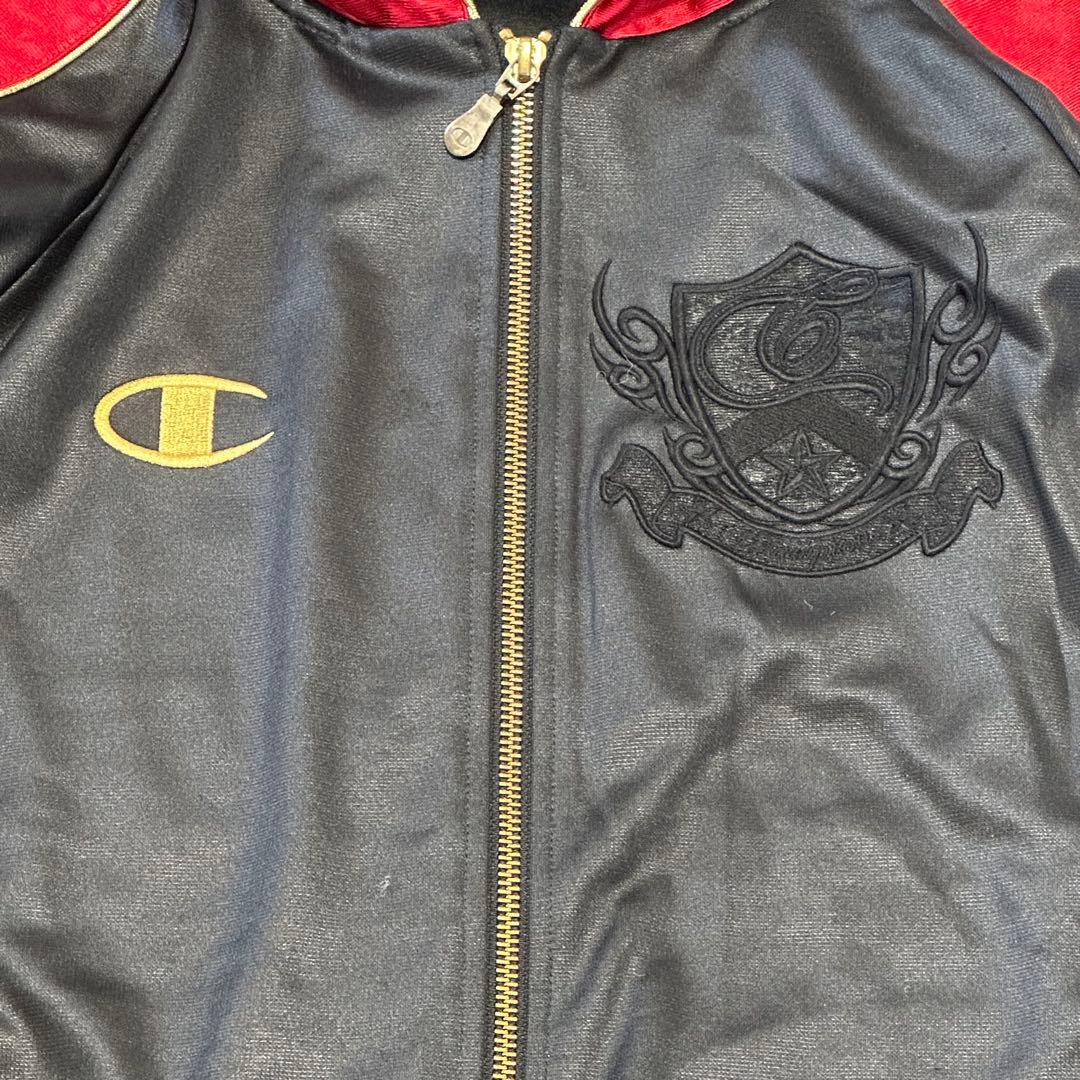 【魔裟斗モデル】Champion チャンピオン 刺繍 黒×赤 セットアップ L