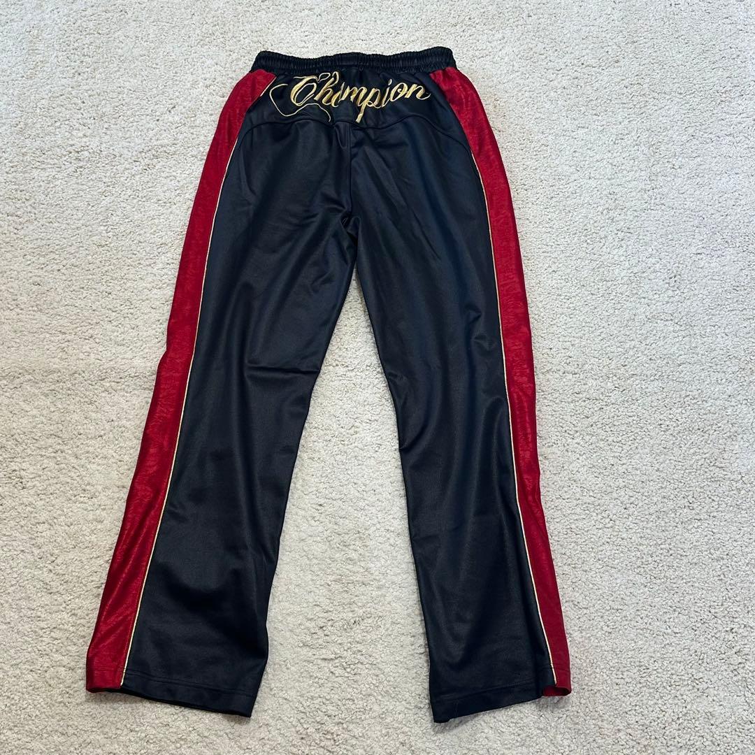 【魔裟斗モデル】Champion チャンピオン 刺繍 黒×赤 セットアップ L