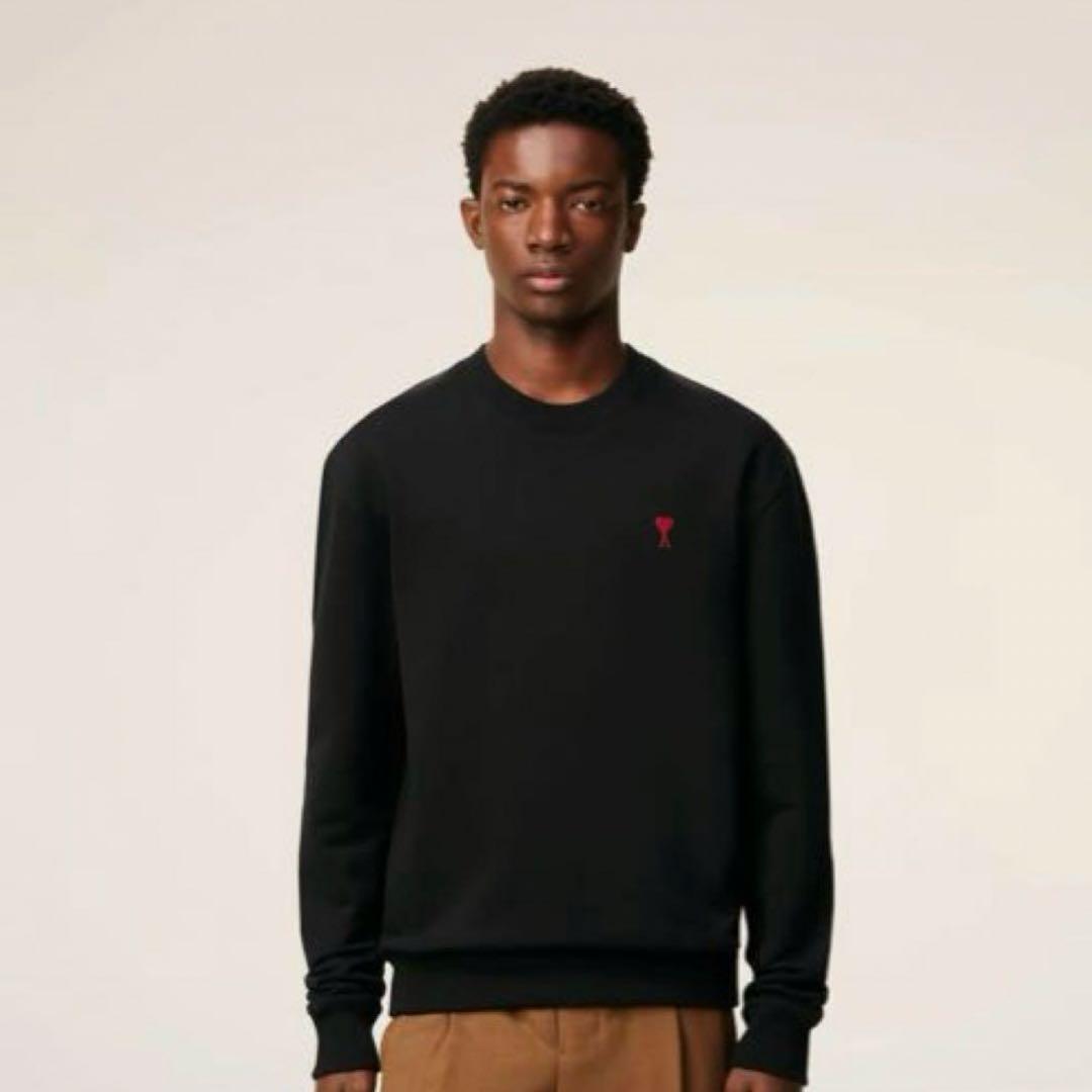 新品未使用 AmiParis トレーナー スウェット ブラック 黒 Sサイズ