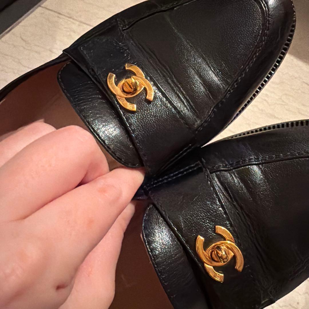 CHANEL ブラック ローファー　37 1/2