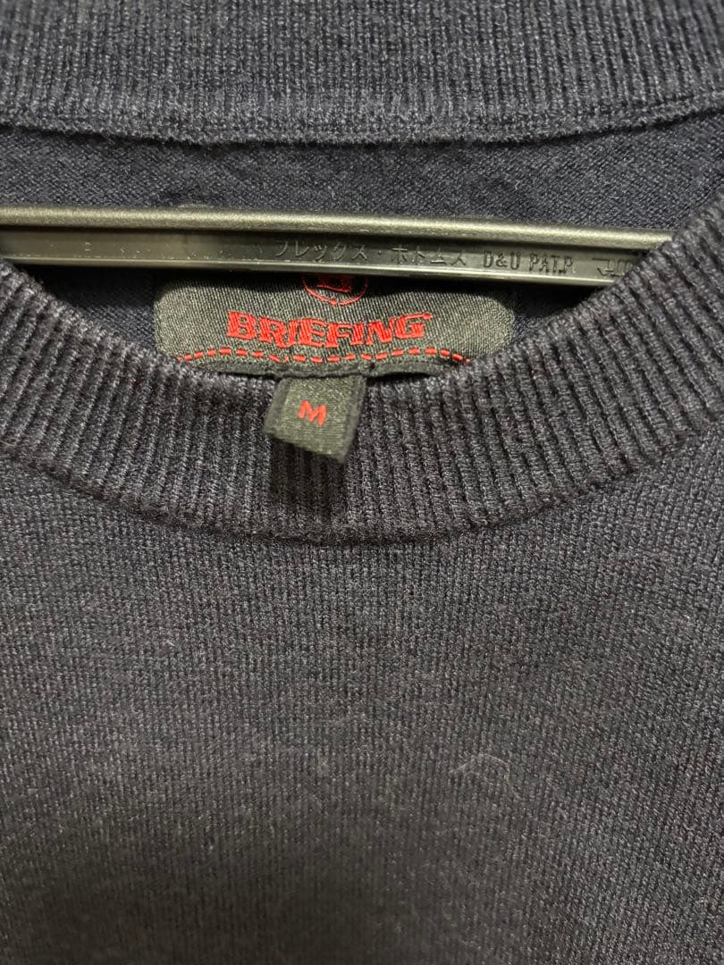 BRIEFING ネイビー/ホワイト ニット M