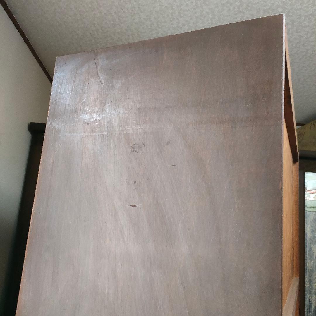 【昭和レトロ】 重ね2段 箪笥 和箪笥 収納箪笥 2扉 4引き出しブラウン