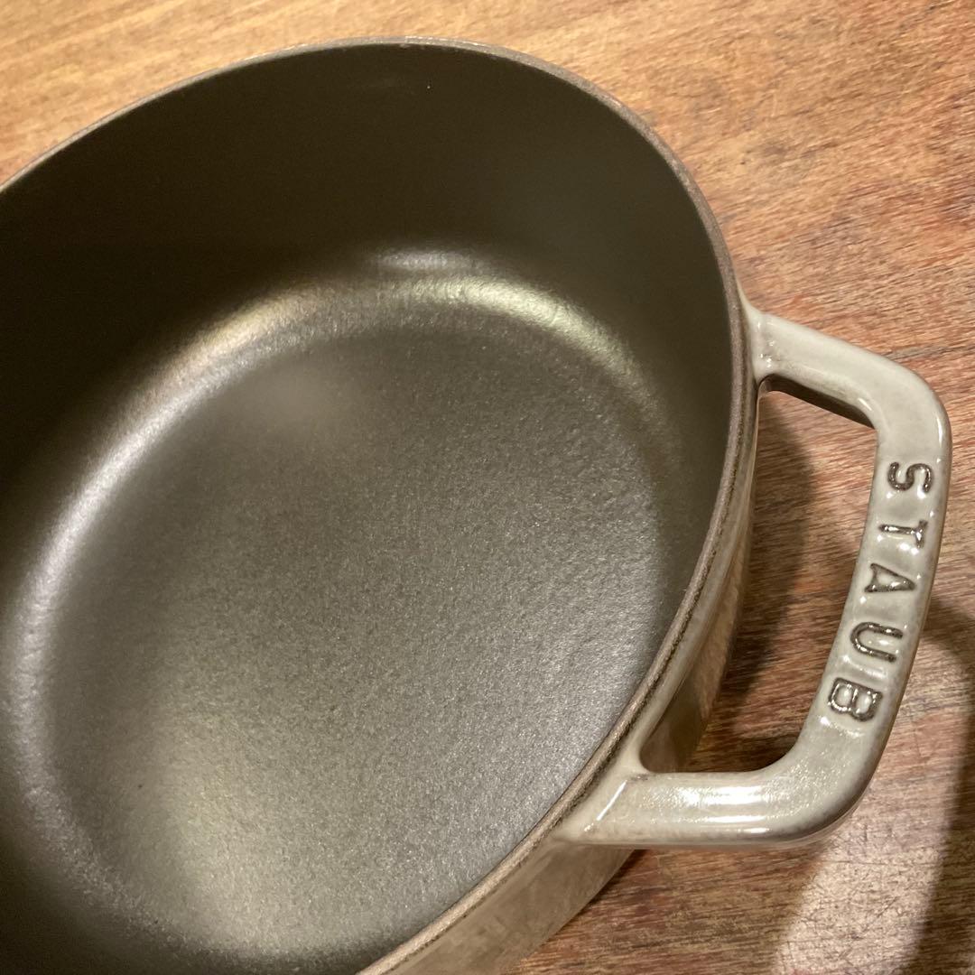 極美品！26cm 浅型 ストウブ ピコ ココットラウンド シャロー グレー