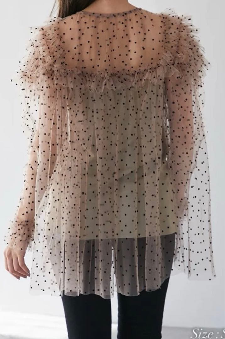 セブンテン ドットチュールブラウス861番