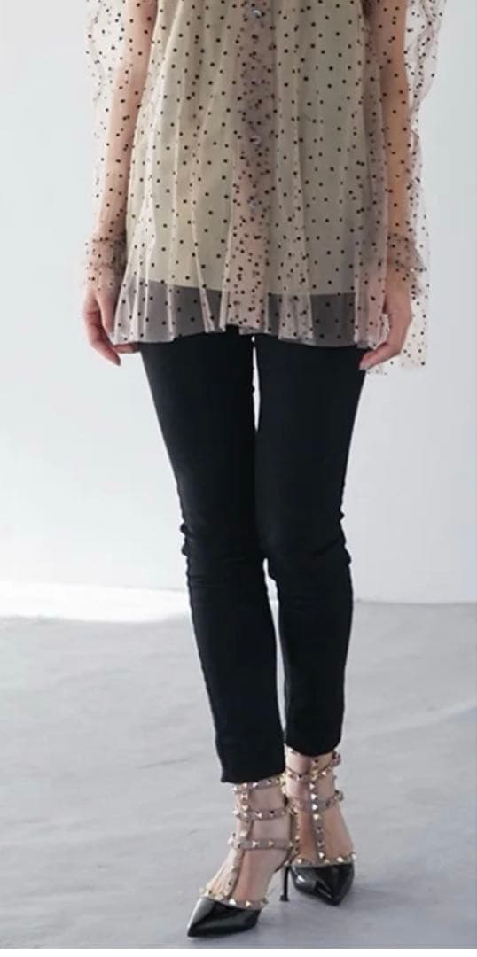 セブンテン ドットチュールブラウス861番