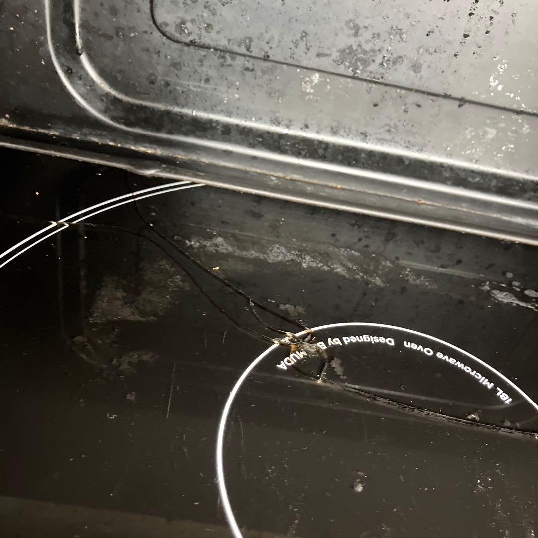 BALMUDA オーブンレンジ K04A-SU 動作確認済み 皿ガラスひび有