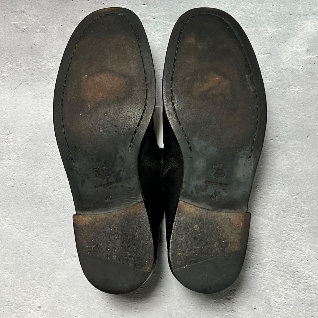 PADRONE サイドジップ チャッカブーツ 41 ブラック ヌバック