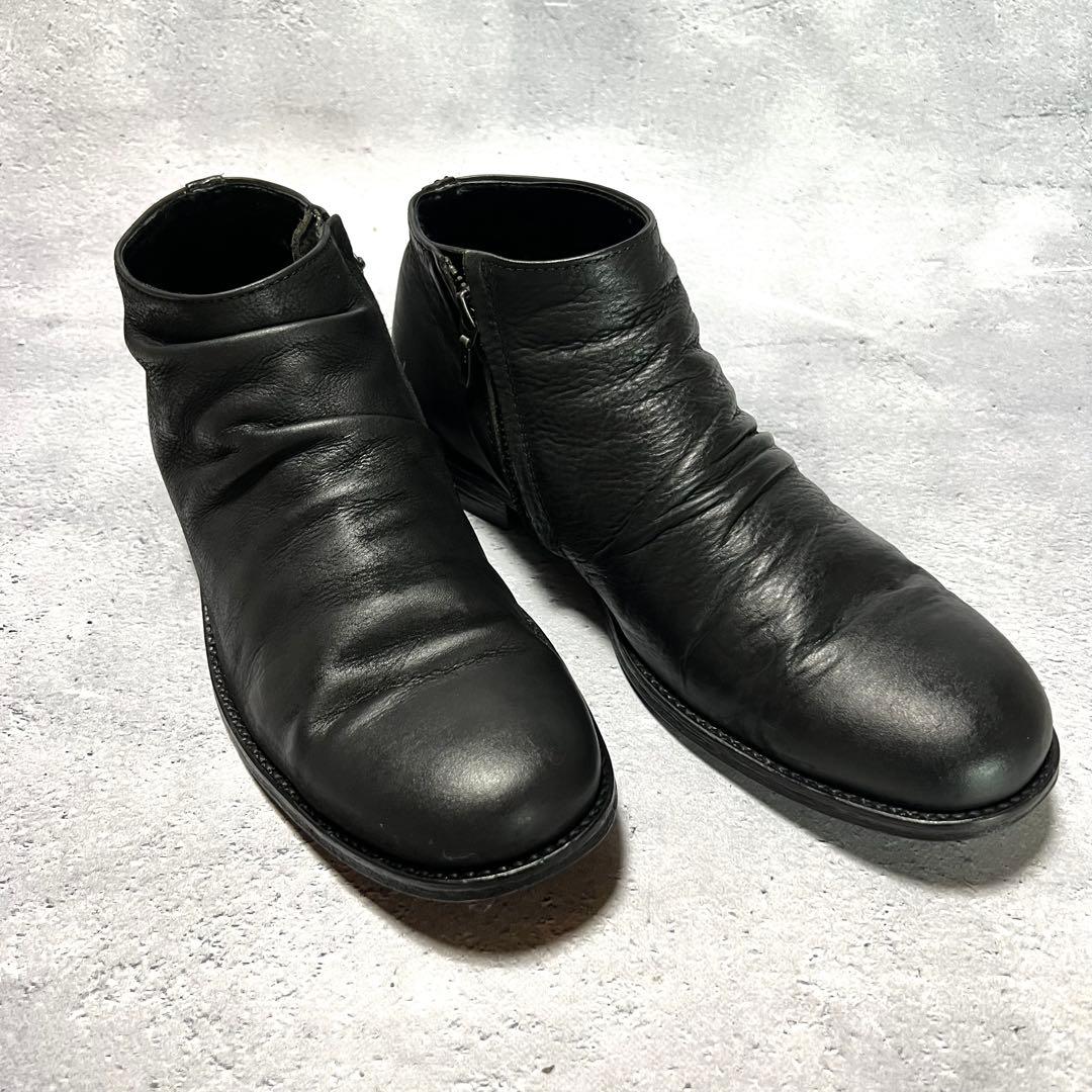 PADRONE サイドジップ チャッカブーツ 41 ブラック ヌバック