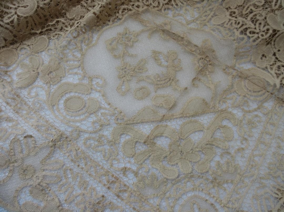 (O-41)汕頭 スワトウ テーブルクロス 刺繍 レース