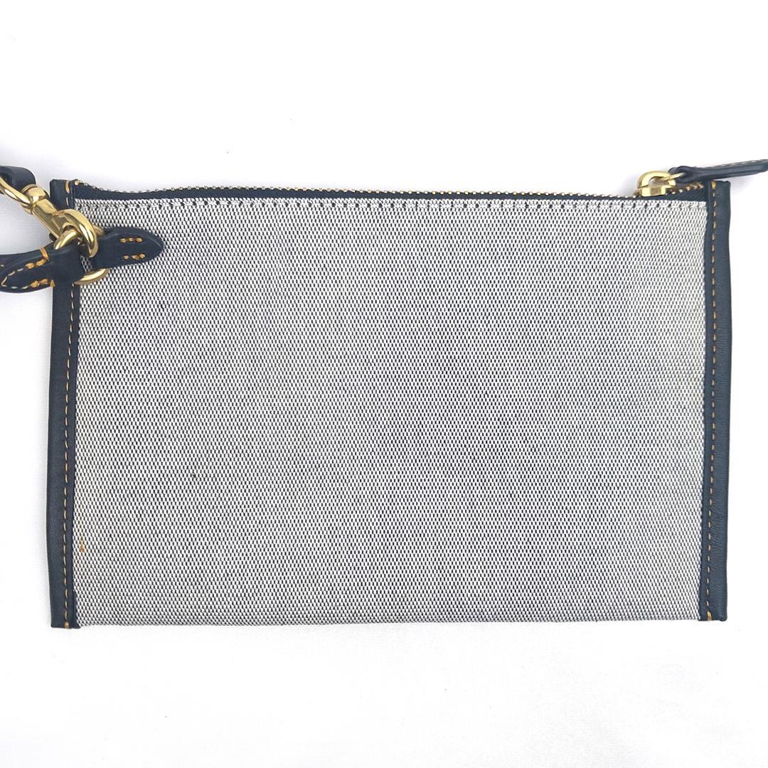 COACH コーチ トートバッグ ストロー かごバッグ スムースレザー ポーチ付