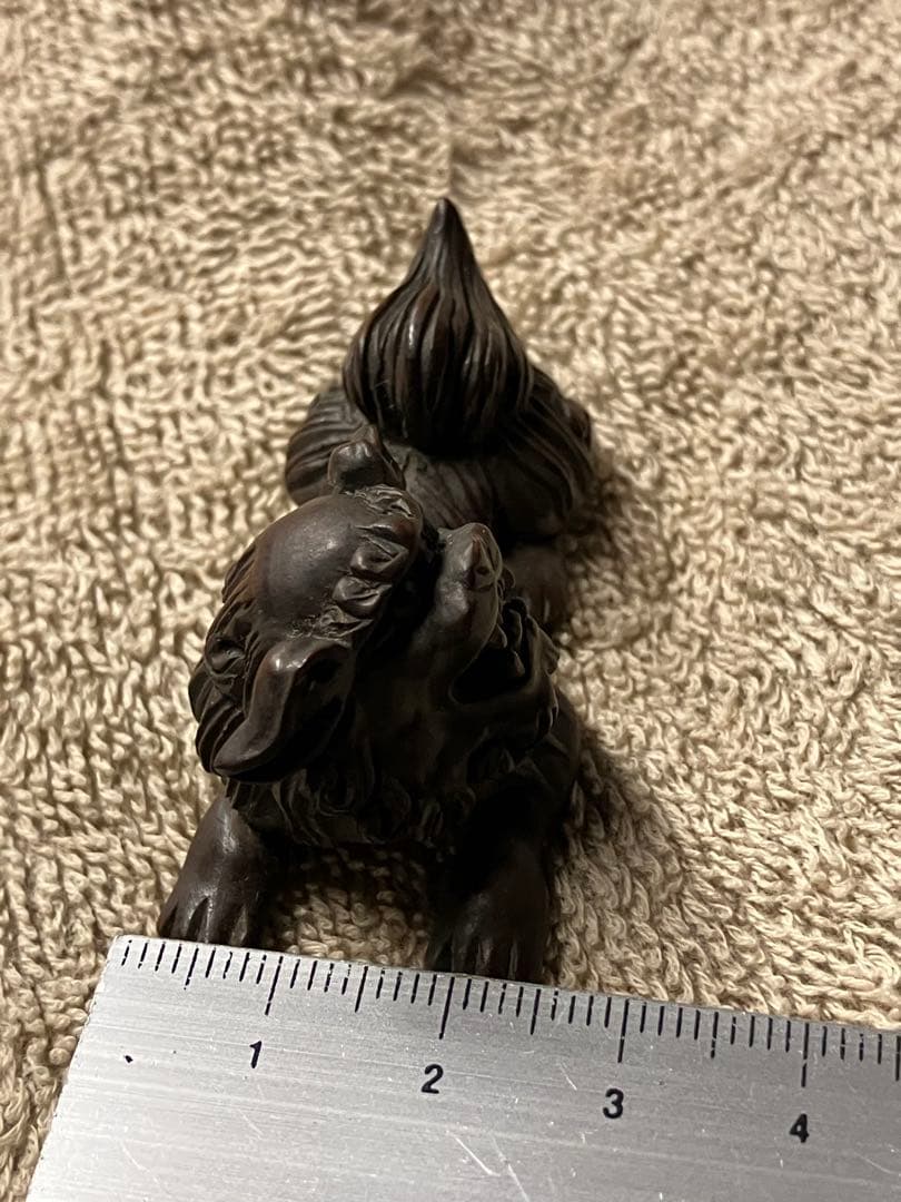 根付け　作者不明　刻印あり　獅子型　彫刻 約10cm