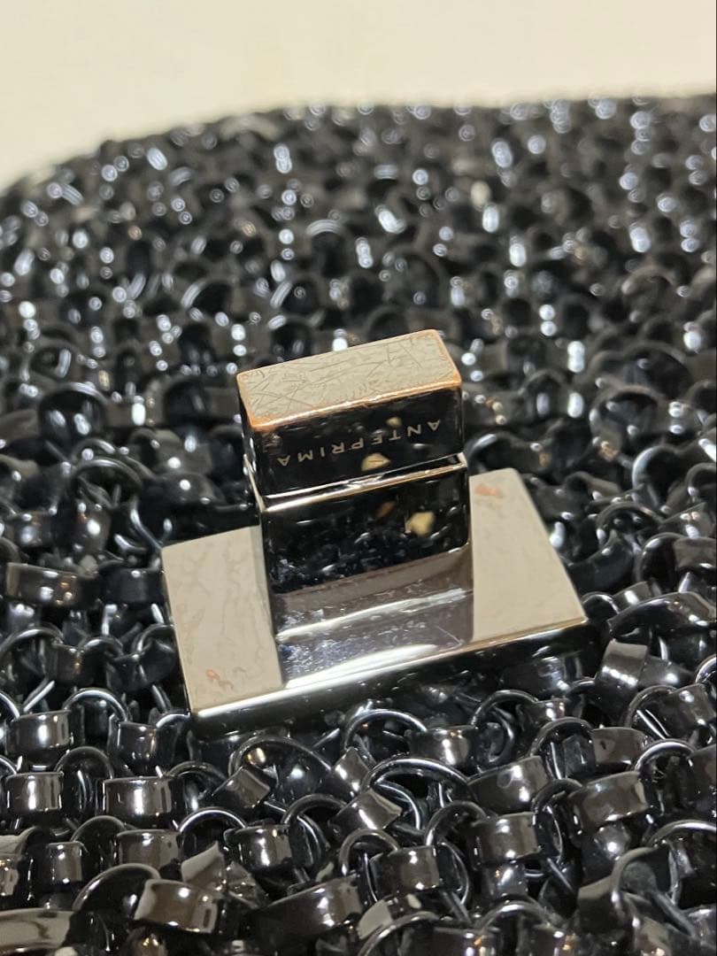 現行　アンテプリマ　ルケット　ミディアム　エナメルブラック　横長　ブラック