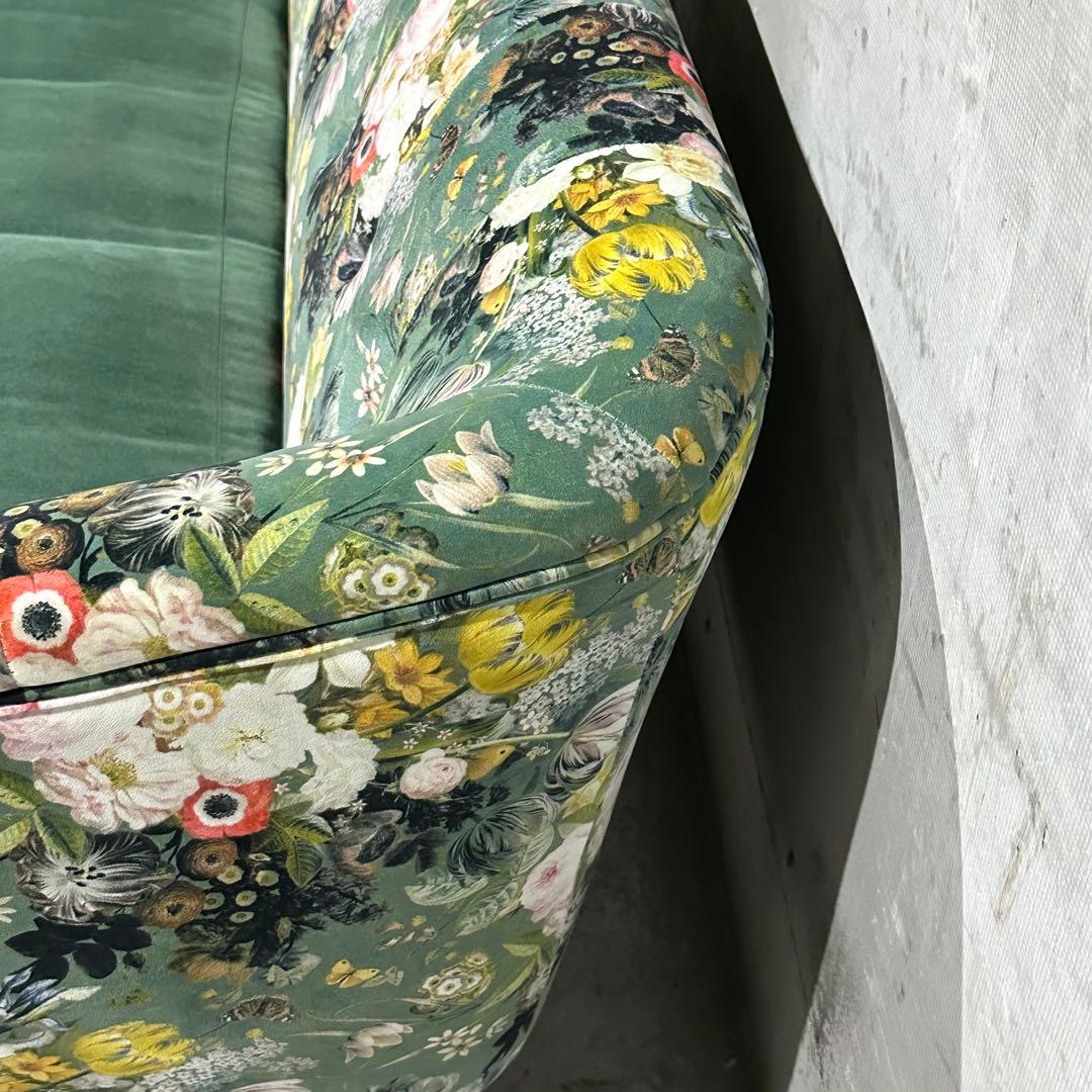 ★東馬★ 3人掛け 花柄ソファ クッション付 ボタニカル 高級ファブリック