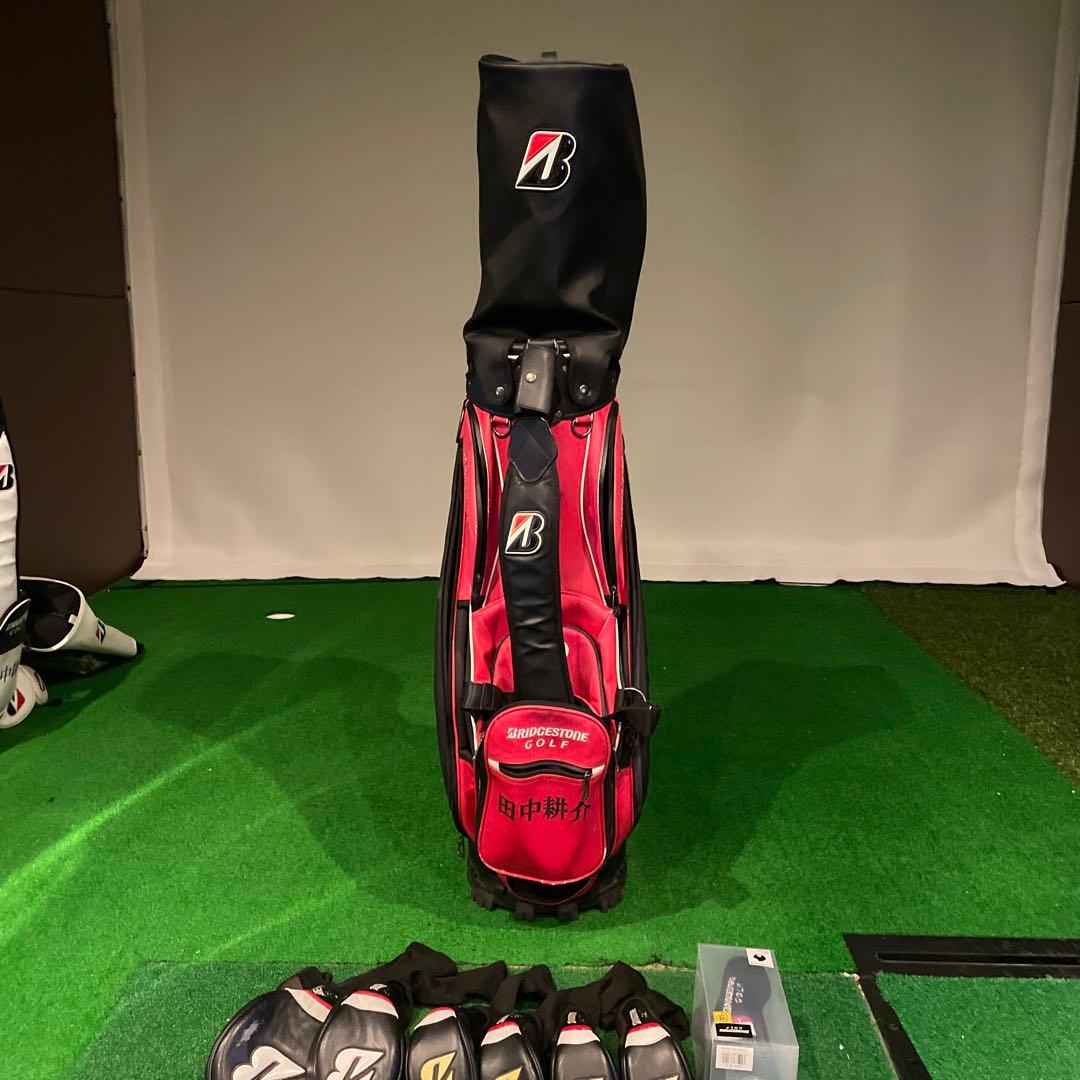 BRIDGESTONE プロ支給品2024中古大型キャディバッグ　ヘッドカバー付