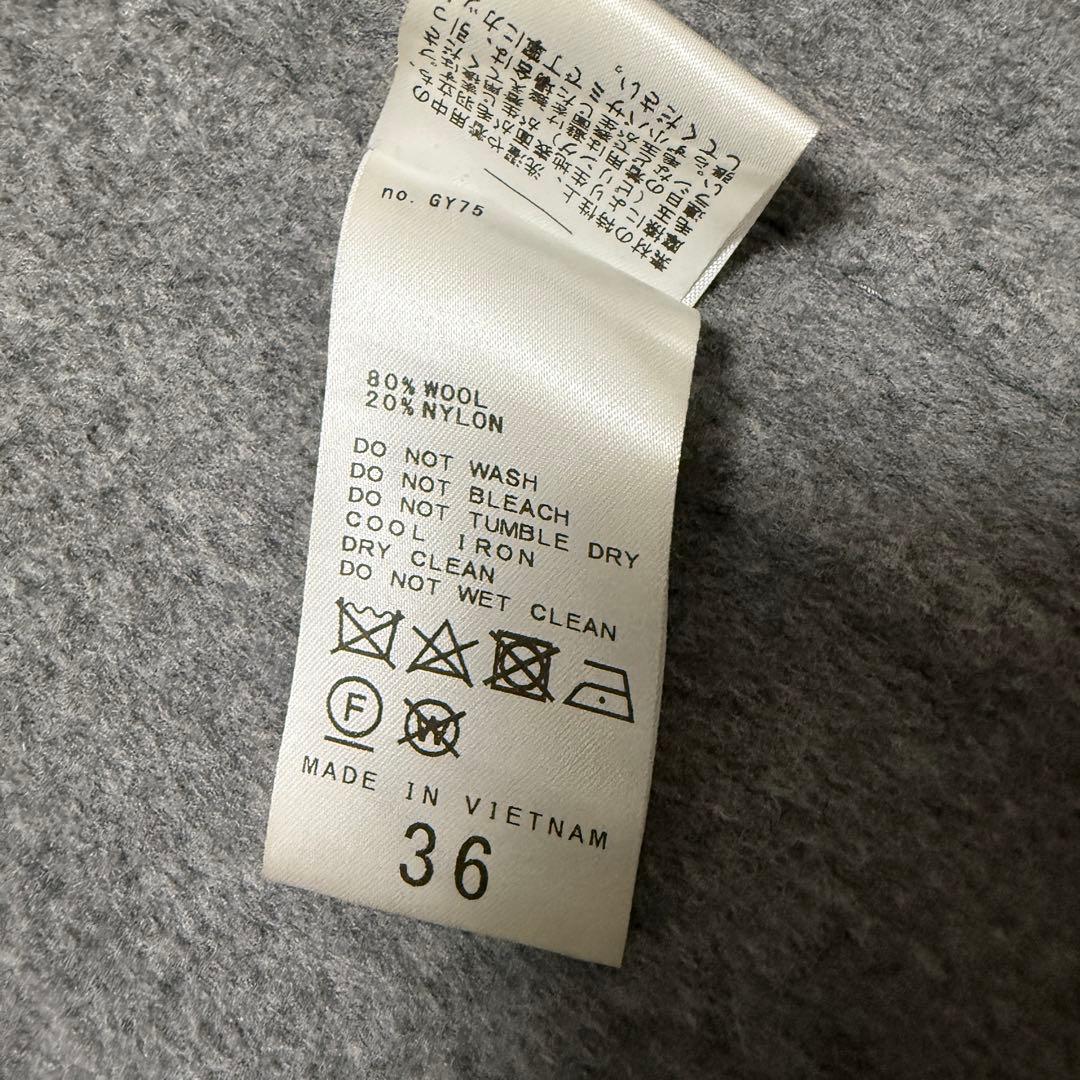 Spick and Span ノーカラーリバーコート ウール