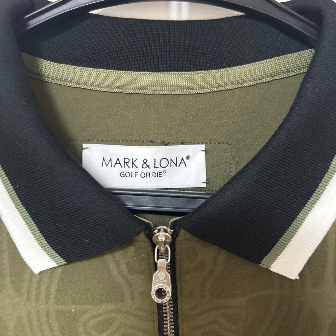 MARK & LONA オリーブ ジップアップポロシャツ