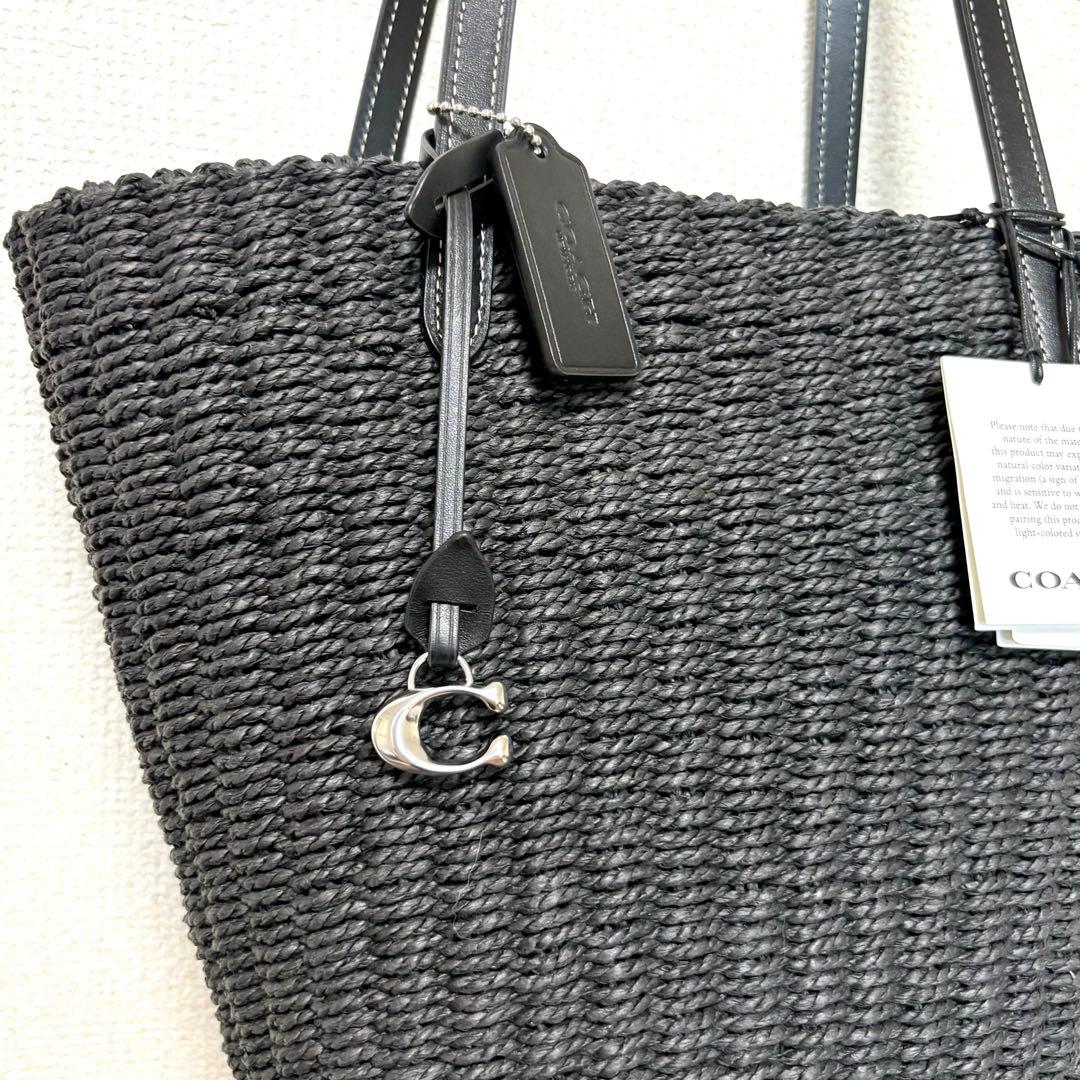 ◆専用◆タグ付◆コーチ COACH かごバッグ トートバッグ 黒 保存袋付き