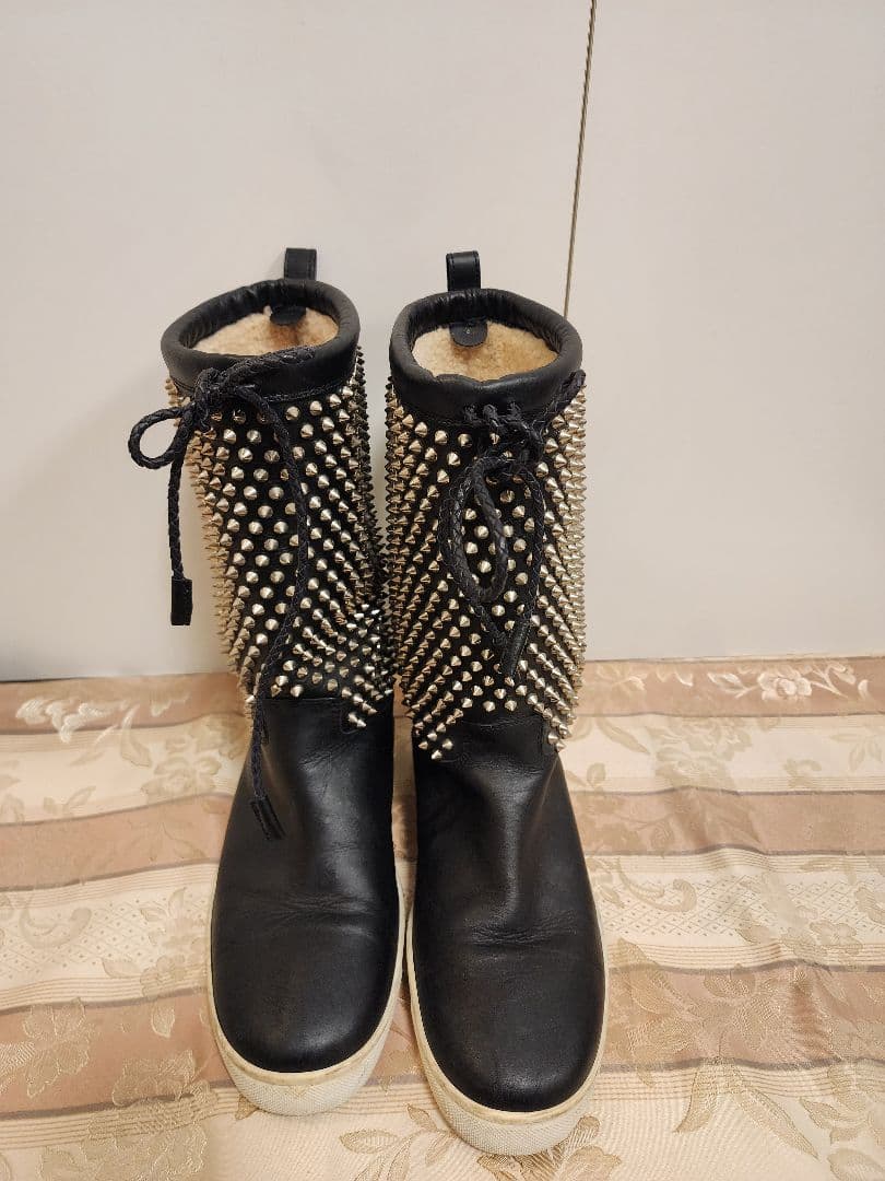 Louboutin ルブタン・スパイクスタッズレザーブーツ・41 サイズ