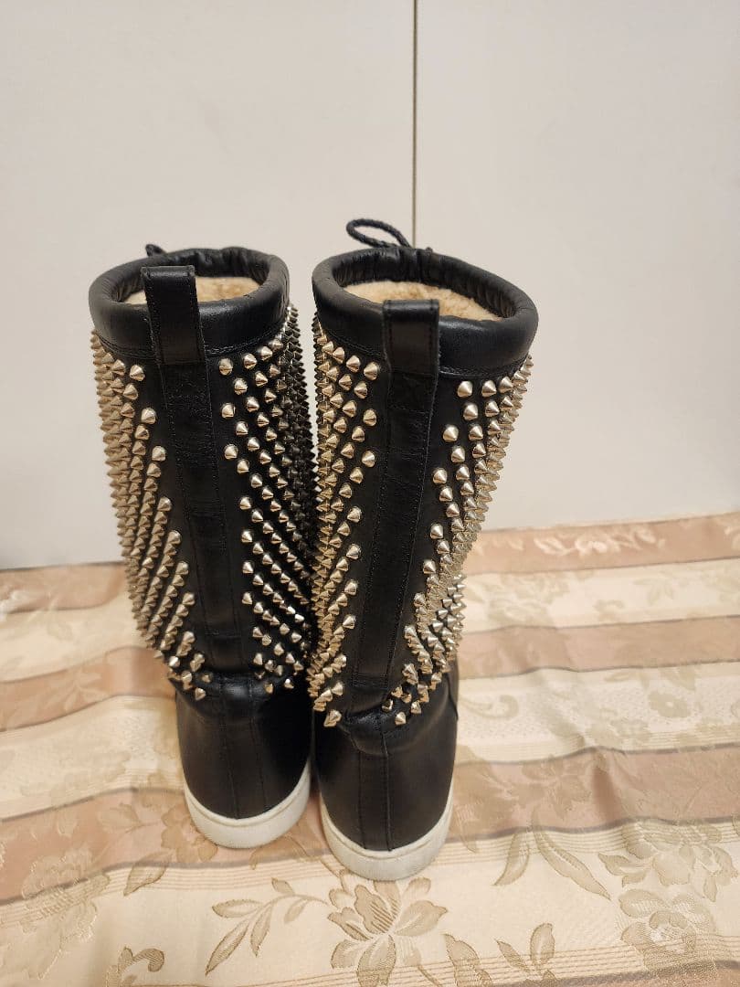 Louboutin ルブタン・スパイクスタッズレザーブーツ・41 サイズ