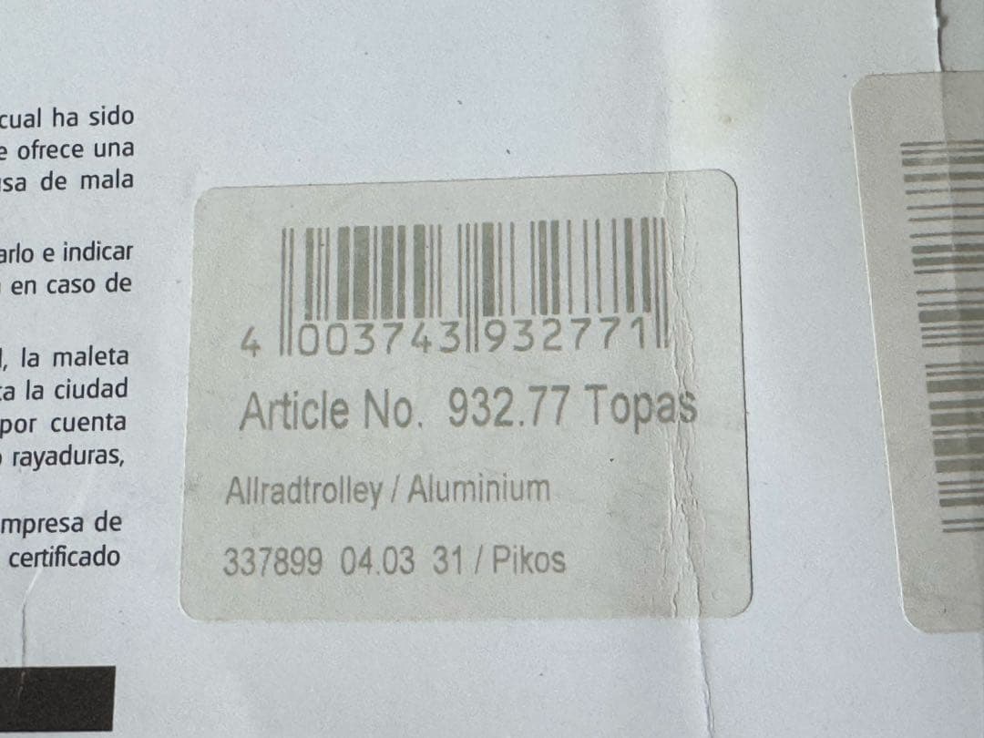 【RIMOWA】リモワ トパーズ TOPAS 大型932.77 104L