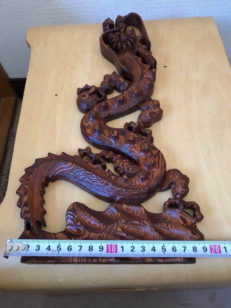 昇龍　置物　木製木彫り　彫刻　オブジェ　屋久杉？