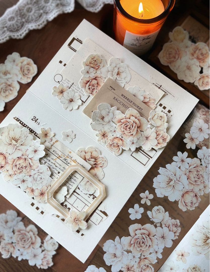 ⭐️SALE⭐️ 壹洱原创《花夕语》海外マスキングテープ　マステ 【2159】